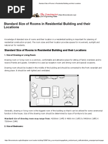 Standard Size of Rooms in Residential Building and Their Locations