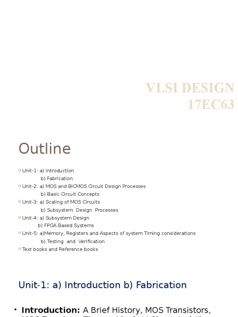 VLSI Design Fundamentals and Techniques | PDF | Field Effect Transistor ...