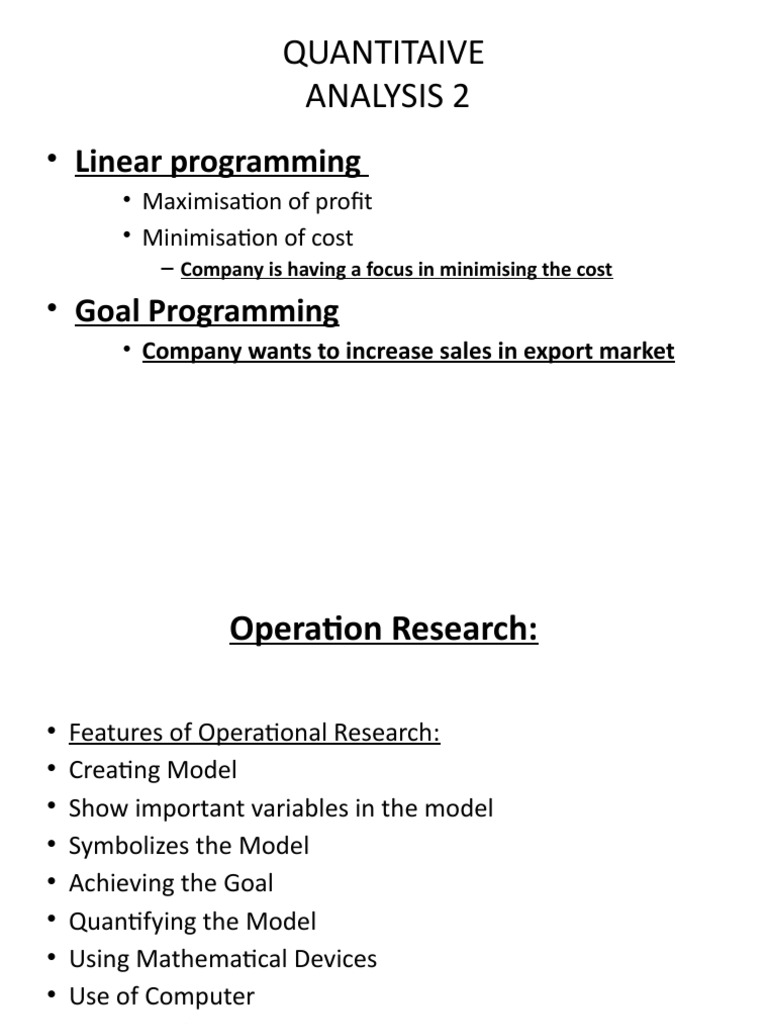 Quantitaive Analysis 2 | PDF | Business | Technology & Engineering