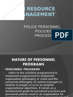 HUMAN RESOURCE MANAGEMENT FOR POLICE PERSONNEL