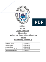 MGT351 Sec: 19 Report Submission Submitted To: Mohammad Monzurul Islam Chowdhury (MHW) Submitted By: (Team No.5)