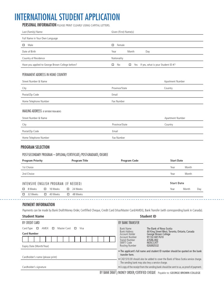 George Brown College Application Guide | PDF | Money Order | Cheque