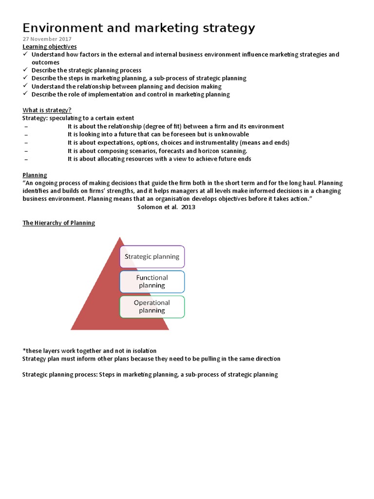 Marketing Strategy and Environmental Analysis | PDF | Strategic ...