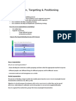 Segmentation, Targeting & Positioning