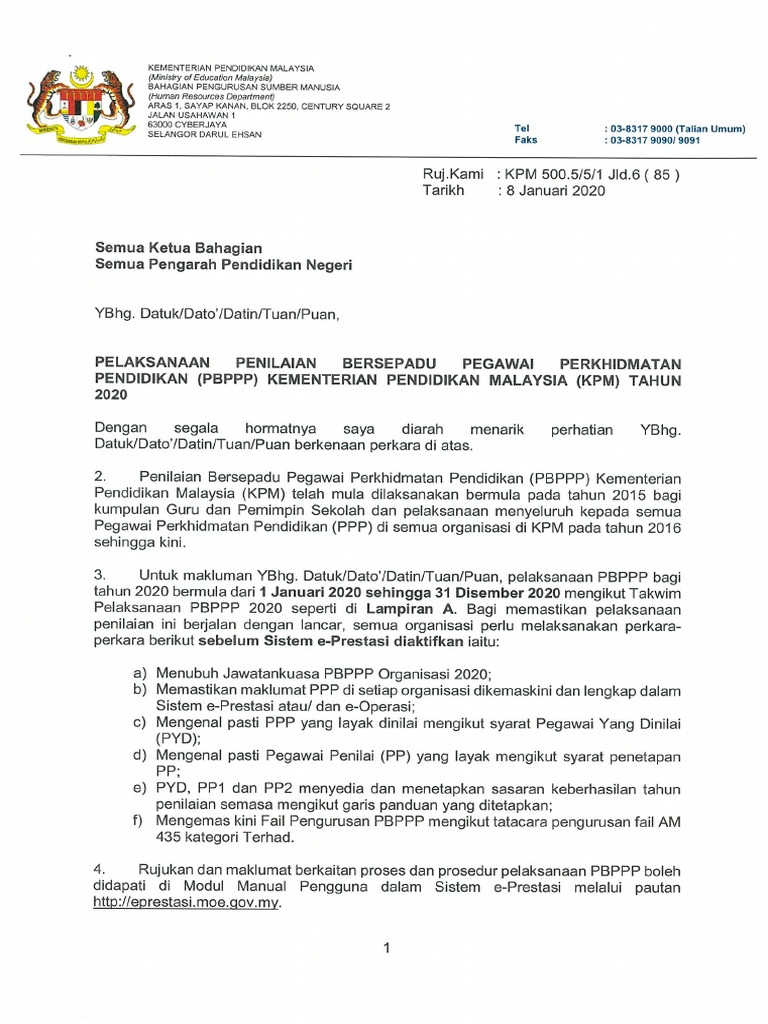Surat Pelaksanaan Pbppp Kpm Tahun 2020 Pdf