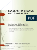 Leadership, Change, and Character