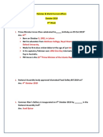 Pakistan & World Current Affairs - October 2019 2nd Week Summary