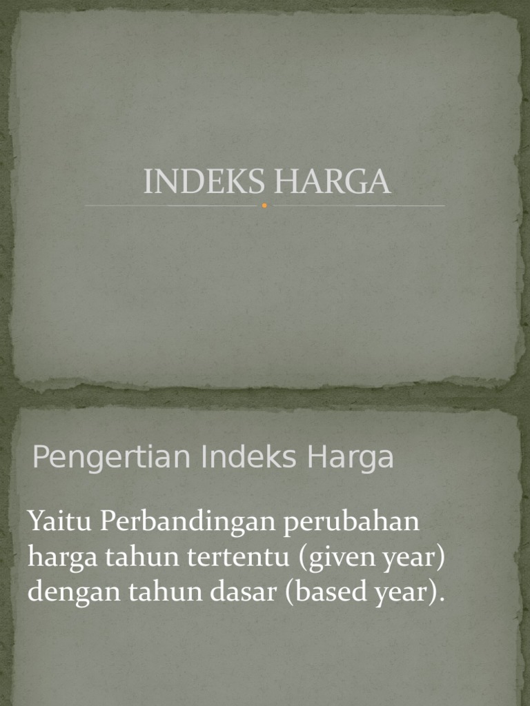 Indeks Harga dan Metodenya | PDF | Bisnis | Pengelolaan Keuangan & Uang