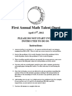 2012 Math Talent Quest Official Test PDF
