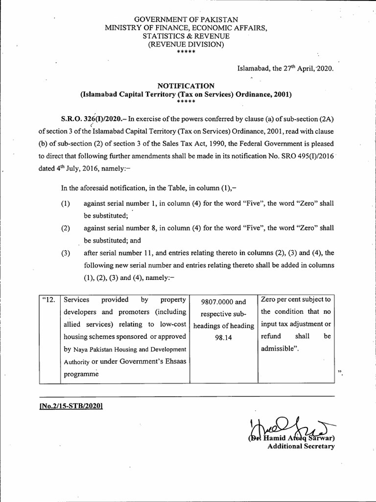 notification-islamabad-capital-territory-tax-on-services-ordinance