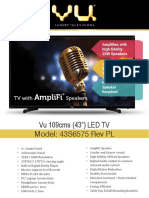 Vu 109cms (43") LED TV Model: 43S6575 Rev PL