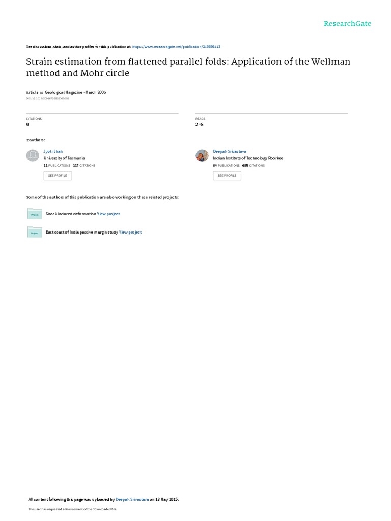 Strain Estimation From Attened Parallel Folds: Application of The ...