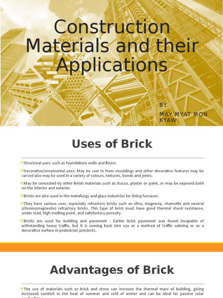 Construction Material and Their Applications | PDF | Steelmaking ...