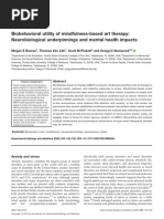 Biobehavioral Utility of Mindfulness-Based Art Therapy: Neurobiological Underpinnings and Mental Health Impacts