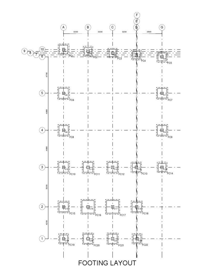 Footing Layout Data Summary | PDF | Nature