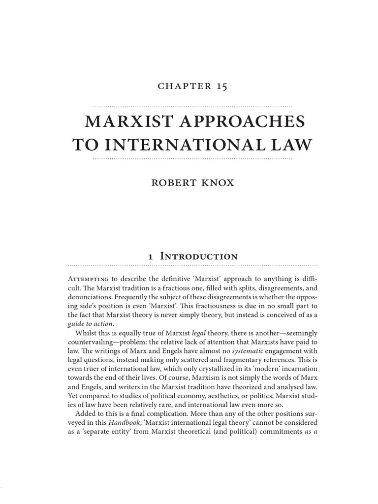 Marxist Perspectives on International Law | PDF | Marxism | Karl Marx