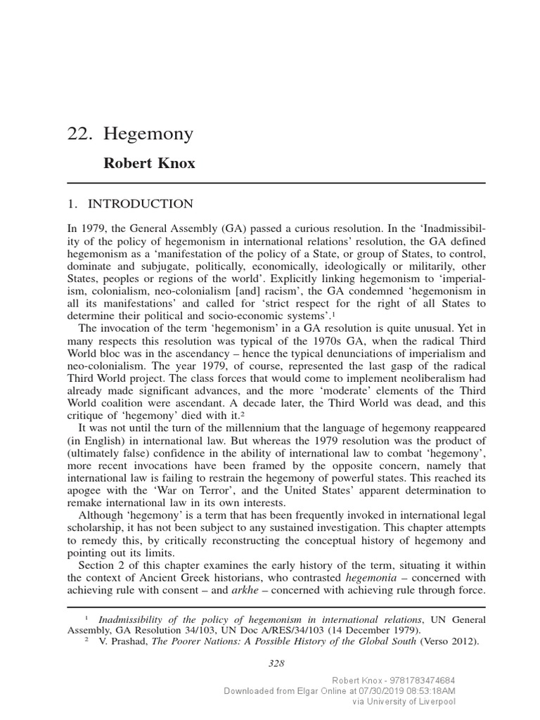 Understanding Hegemonism in Context | PDF | Hegemony | Antonio Gramsci
