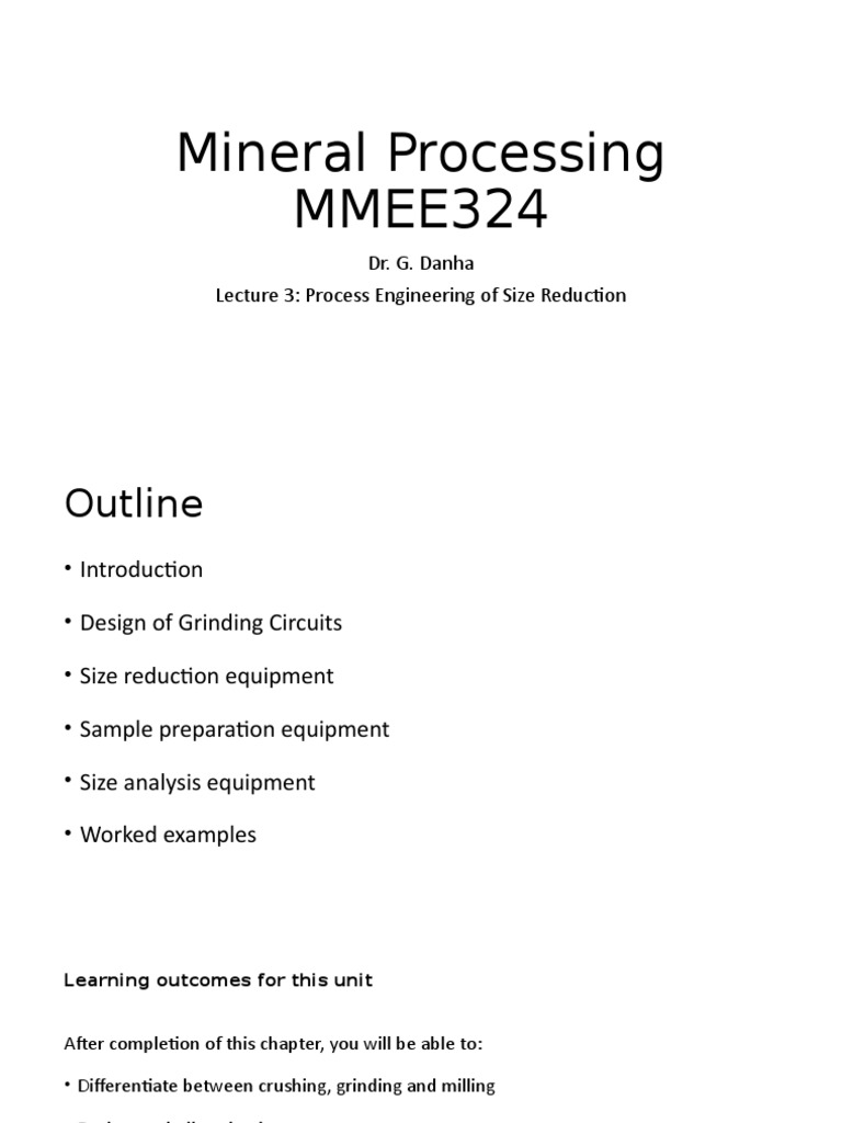 Lecture 3 Process Engineering of Size Reduction | PDF | Mill (Grinding