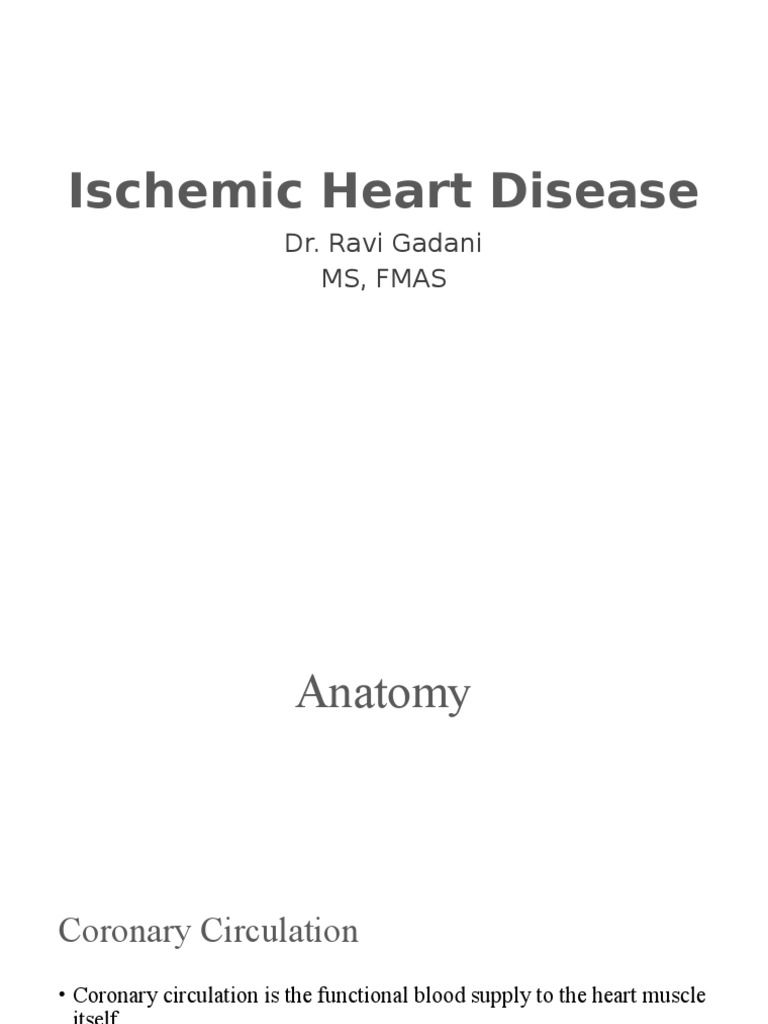 Ischemic Heart Disease Overview and Treatment | PDF | Coronary Artery ...