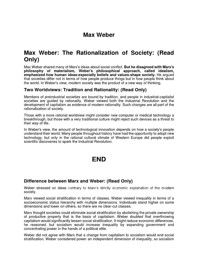 Max Weber's Rationality and Social Stratification | PDF | Max Weber ...
