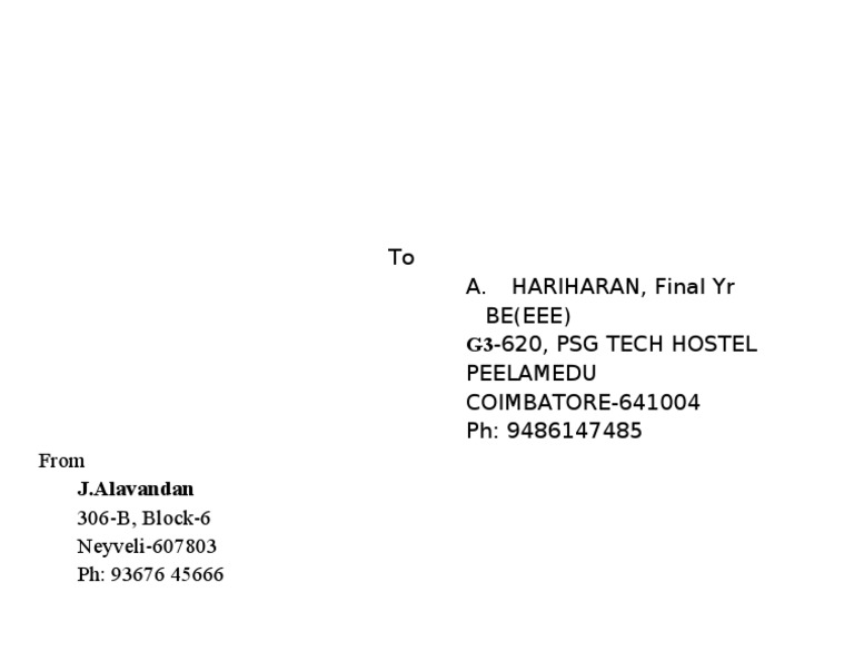 Hari Hostel Address | PDF