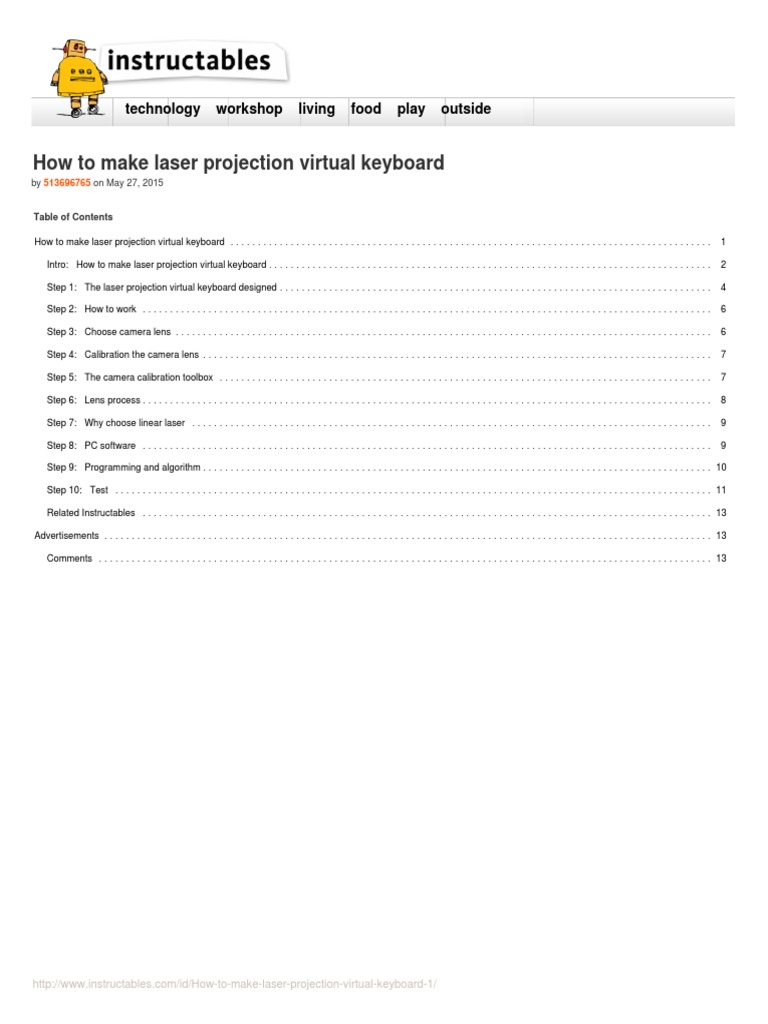 Build Your Own Laser Projection Keyboard | PDF | Infrared | Computer ...