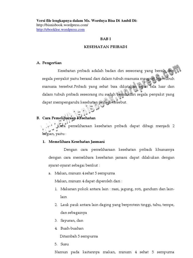 Makalah Kesehatan Pribadi