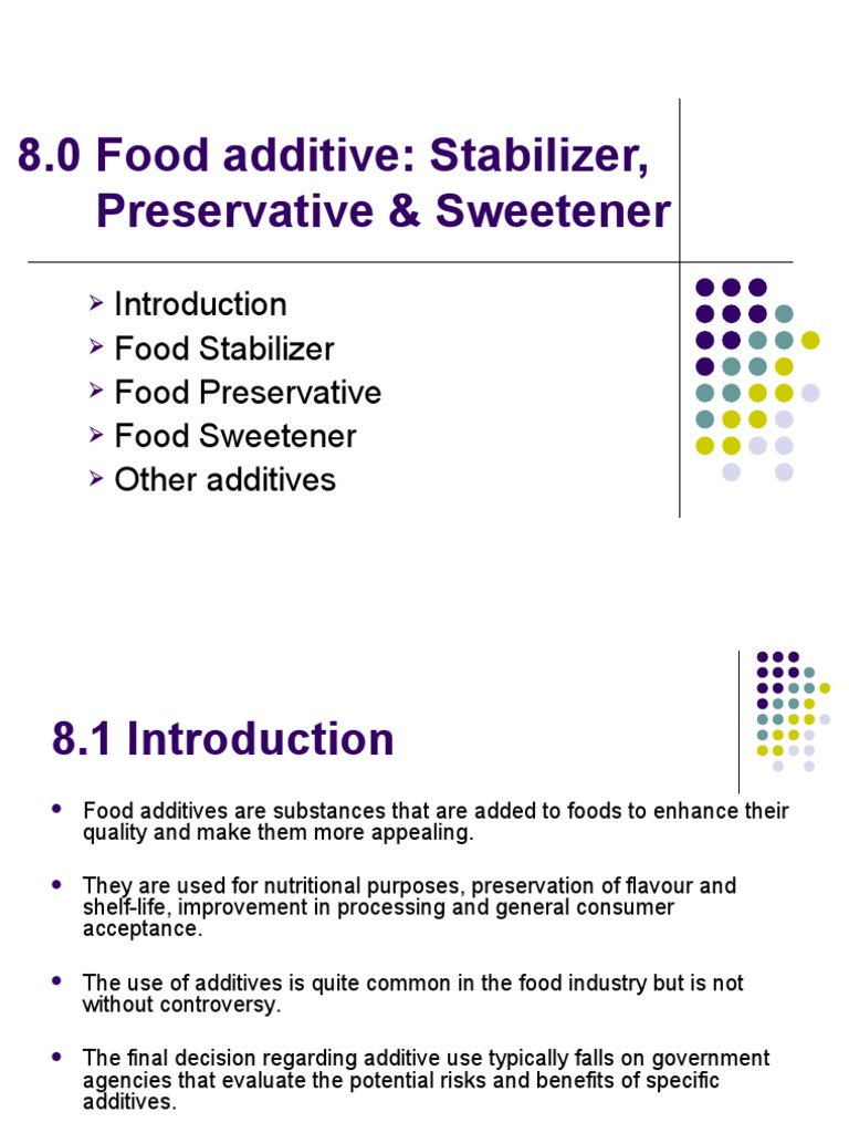 Understanding Food Stabilizers and Preservatives | PDF | Sugar ...