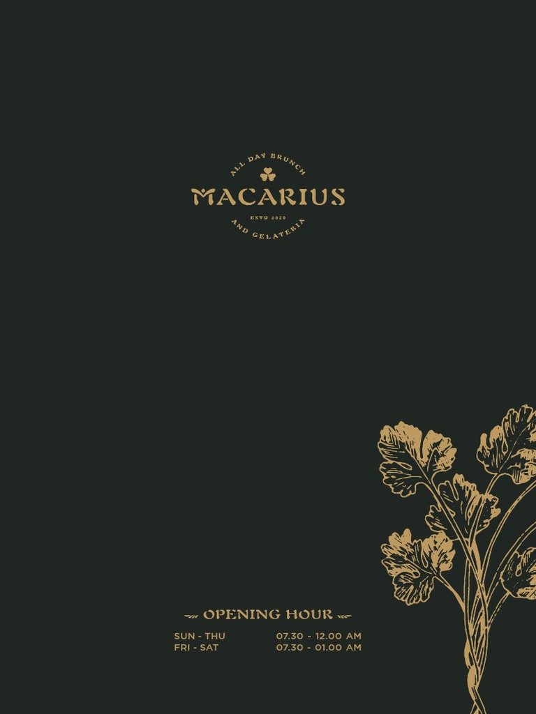 Macarius All-Day Brunch Menu | PDF | Salad | Bacon