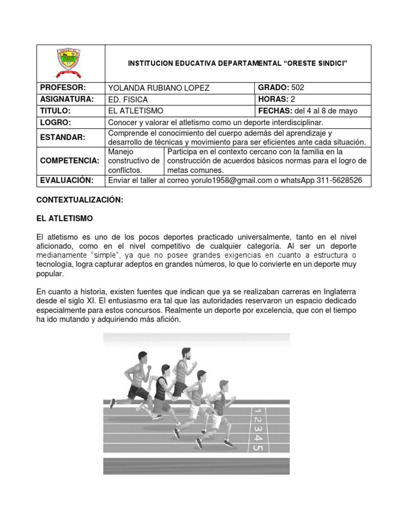 Introducción al Atletismo Escolar | PDF | Deporte del atletismo | Deportes
