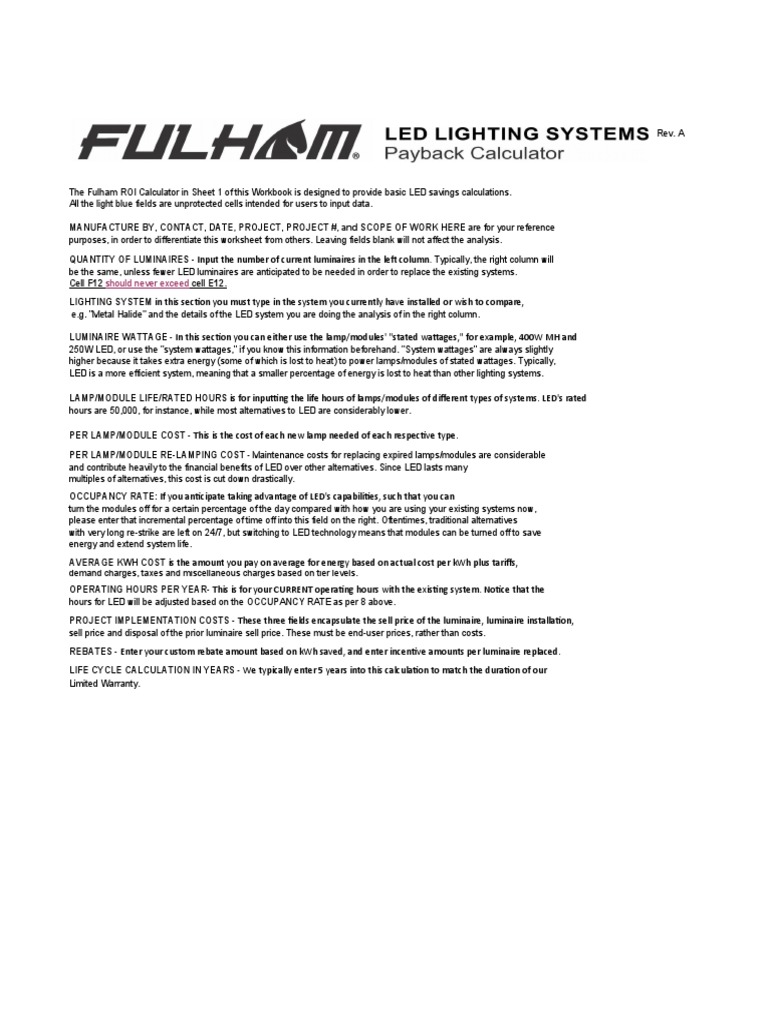LED Savings Calculator v1b Download Free PDF Lighting Kilowatt Hour