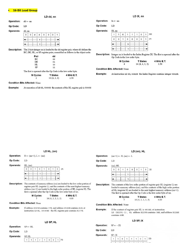 Mikro 3: 16-Bit Load Group Overview | PDF