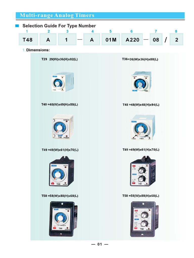 Multi-Range Analog Timers: Selection Guide For Type Number | PDF ...