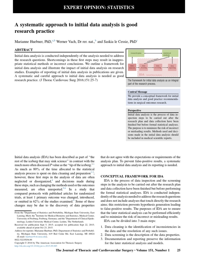 A Systematic Approach To Initial Data Analysis Is Good | PDF | Data ...