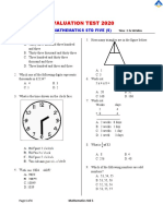 Evaluation Test 2020: Mathematics STD Five