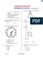 Standard Five Maths Evaluation Test
