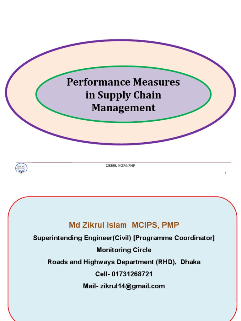 Performance Measures in Supply Chain Management: Zikrul Mcips PMP | PDF ...