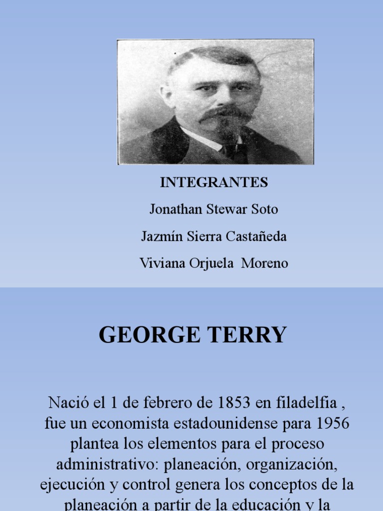 Aportaciones de George Terry a la Administración | PDF | Planificación ...