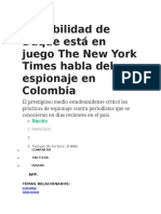 Credibilidad de Duque está en juego The New York Times habla del espionaje en Colombia
