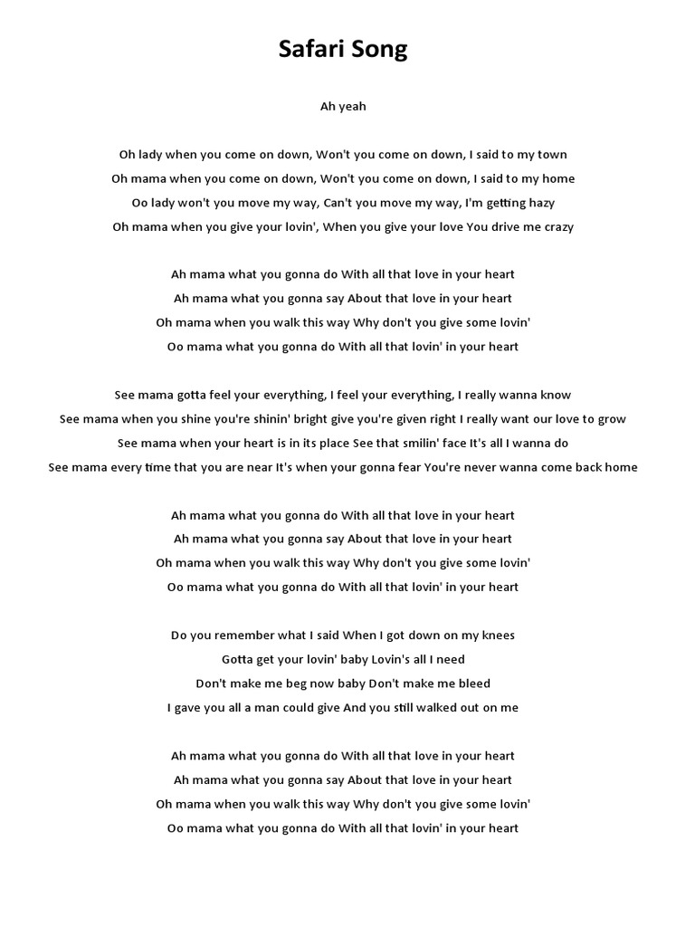 Safari Song Lyrics Overview | PDF
