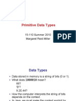 Primitive Data Types: 15-110 Summer 2010 Margaret Reid-Miller