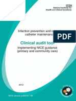 Infection Prevention and Control: Catheter Maintenance: NICE Clinical Guideline 139