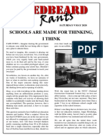 Redbeard - Saturday 9 May 2020 - Schools Are Made For Thinking, I Think