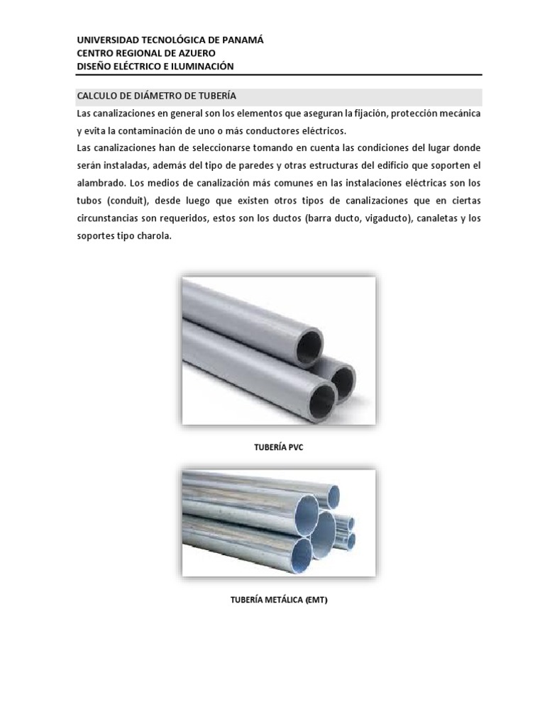 Cálculo del Diámetro Adecuado de Tubería de Conduit para Alojar ...