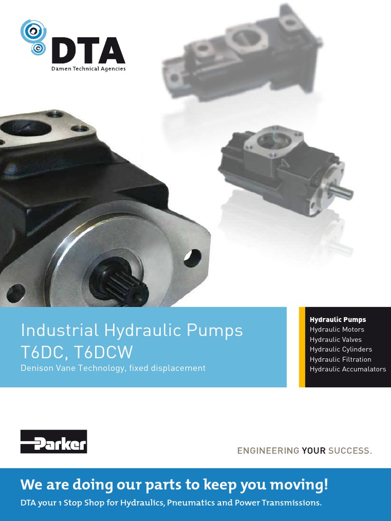 t6dc t6dcw Denison Vane Pumps Industrial PDF | PDF | Pump | Gas ...