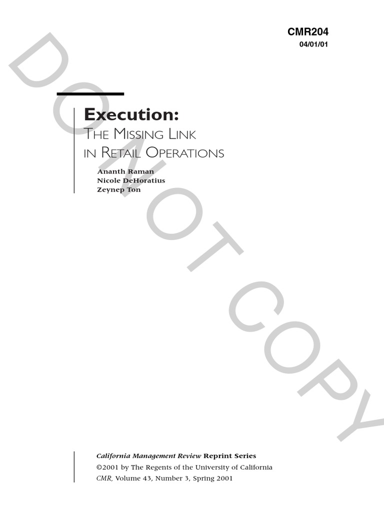 Operations Execution | PDF | Inventory | Retail