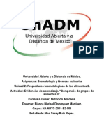 "Compendio de Grupos de Alimentos II" Evidencia PDF
