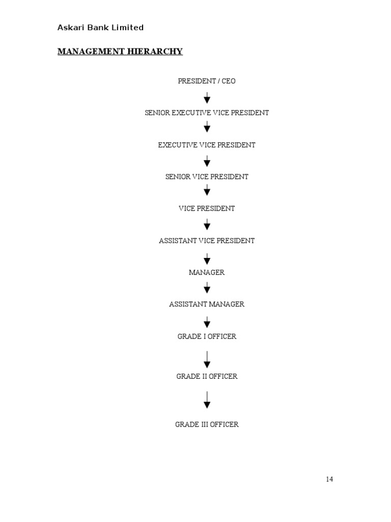 Askari Bank Management Hierarchy Overview | PDF | Banks | Investing