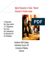 Status of Higher Education in India Madras University PDF