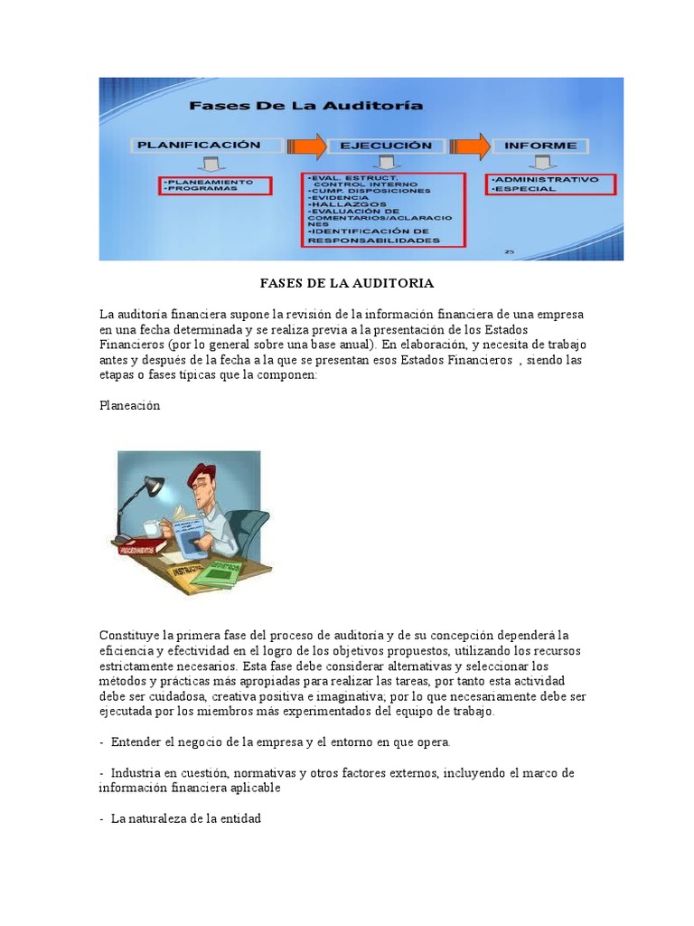 Fases de La Auditoria | PDF | Auditoría | Contralor